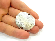 Silver Pendant Connector Antique Silver Plated Pendant (39x36mm) G6927