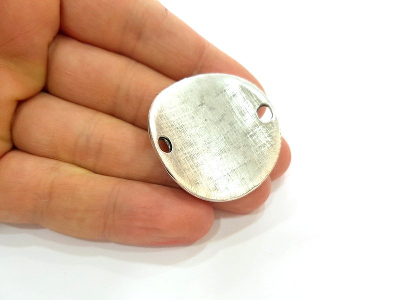 Silver Pendant Connector Antique Silver Plated Pendant (39x36mm) G6927