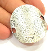 Silver Pendant Connector Antique Silver Plated Pendant (39x36mm) G6927