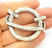 Silver Pendant Connector Antique Silver Plated Pendant (53x45mm) G9005