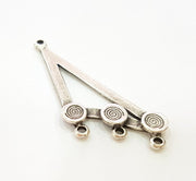 4 Silver Pendant Connector Antique Silver Pendants  (46x18mm)  G6931