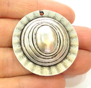 Silver Pendant Antique Silver Plated Pendants (38mm)  G6940