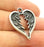 4 Silver Pendant Antique Silver Plated Heart Wings Pendants (28x22mm)  G6944