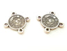 6 Silver Charms Connector Antique Silver Plated Ottoman Signature Charms 6 Pcs (13mm)  G6954