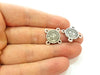 6 Silver Charms Connector Antique Silver Plated Ottoman Signature Charms 6 Pcs (13mm)  G6954