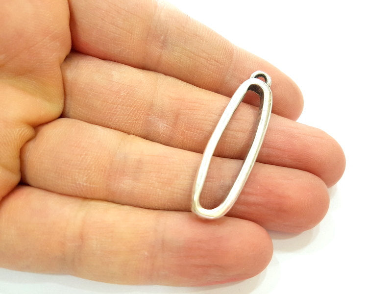 4 Silver Pendant Antique Silver Plated Pendant (44x13mm) G13929