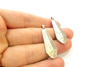 4 Silver Pendant Antique Silver Plated Pendant (38x13mm) G6959