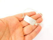 Bangle Blanks Bracelet Blanks Wire Bangle Blanks curved rectangle bar, Antique Silver Plated Brass G7610