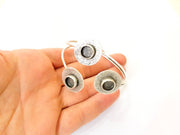 Bangle Blanks Bracelet Blanks Cuff Blanks Adjustable Antique Silver Plated Brass (3 Pcs 10mm Blanks ) G7611