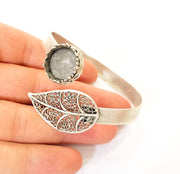 Bracelet Blanks Bangle Blanks Cuff Blanks Adjustable Bracelet Blank Antique Silver Plated Brass ( 16mm Blanks ) G7615