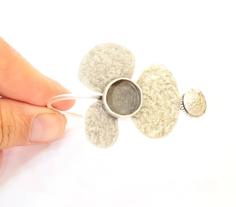 Bracelet Blanks Bangle Blanks Cuff Blanks Adjustable Bracelet Blank Antique Silver Plated Brass ( 14mm Blanks ) G7619