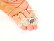 Bracelet Blanks Bangle Blanks Cuff Blanks Adjustable Bracelet Blank Antique Silver Plated Brass ( 14mm Blanks ) G7619