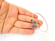 Bracelet Blanks Bangle Blanks Cuff Blanks Adjustable Bracelet Blank Antique Silver Plated Brass (3 Pcs 8mm Blanks ) G7620