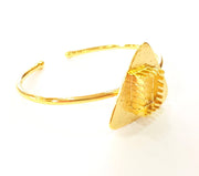 Bracelet Blanks Bangle Blanks Cuff Blanks Adjustable Bracelet Blank Gold Plated Brass (14x10mm rectangle Blanks ) G7626