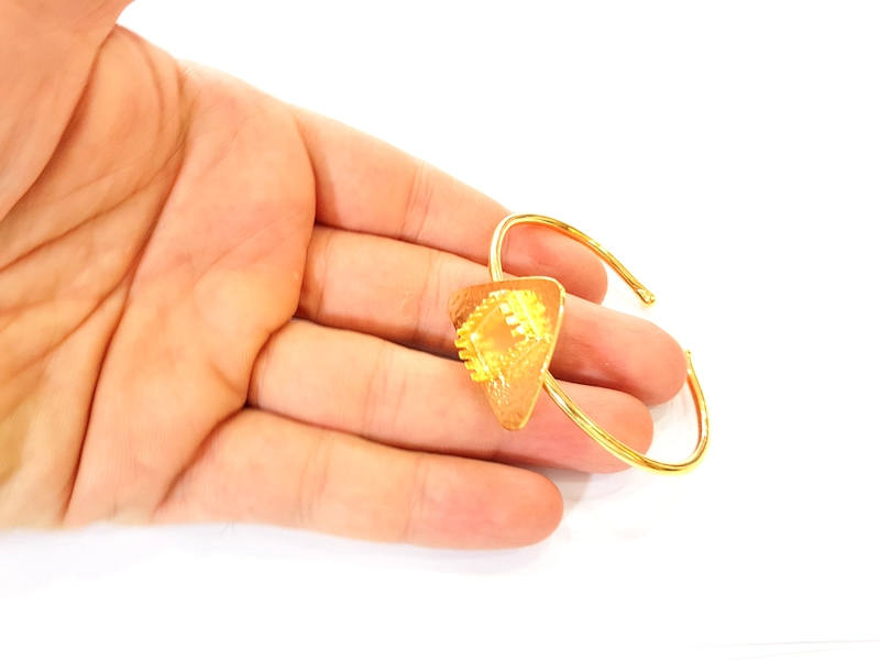 Bracelet Blanks Bangle Blanks Cuff Blanks Adjustable Bracelet Blank Gold Plated Brass (14x10mm rectangle Blanks ) G7626
