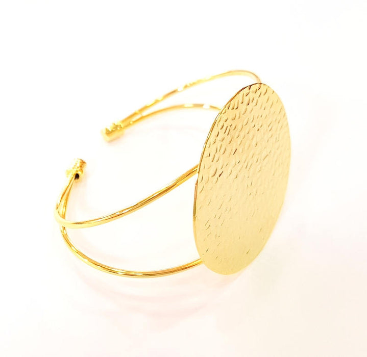 Bracelet Blanks Bangle Blanks Cuff Blanks Adjustable Bracelet Blank Gold Plated Brass (41mm  Blanks ) G7627
