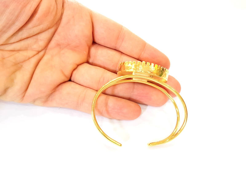 Bracelet Blanks Bangle Blanks Cuff Blanks Adjustable Bracelet Blank Gold Plated Brass (35mm Blanks ) G7634