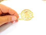 Bracelet Blanks Bangle Blanks Cuff Blanks Adjustable Bracelet Blank Gold Plated Brass (18x13mm Blanks ) G7631