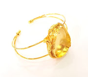 Bracelet Blanks Bangle Blanks Cuff Blanks Adjustable Bracelet Blank Gold Plated Brass (25x18mm Blanks ) G7639