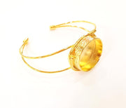 Bracelet Blanks Bangle Blanks Cuff Blanks Adjustable Bracelet Blank Gold Plated Brass (24mm Blanks ) G7640