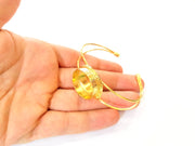 Bracelet Blanks Bangle Blanks Cuff Blanks Adjustable Bracelet Blank Gold Plated Brass (24mm Blanks ) G7640