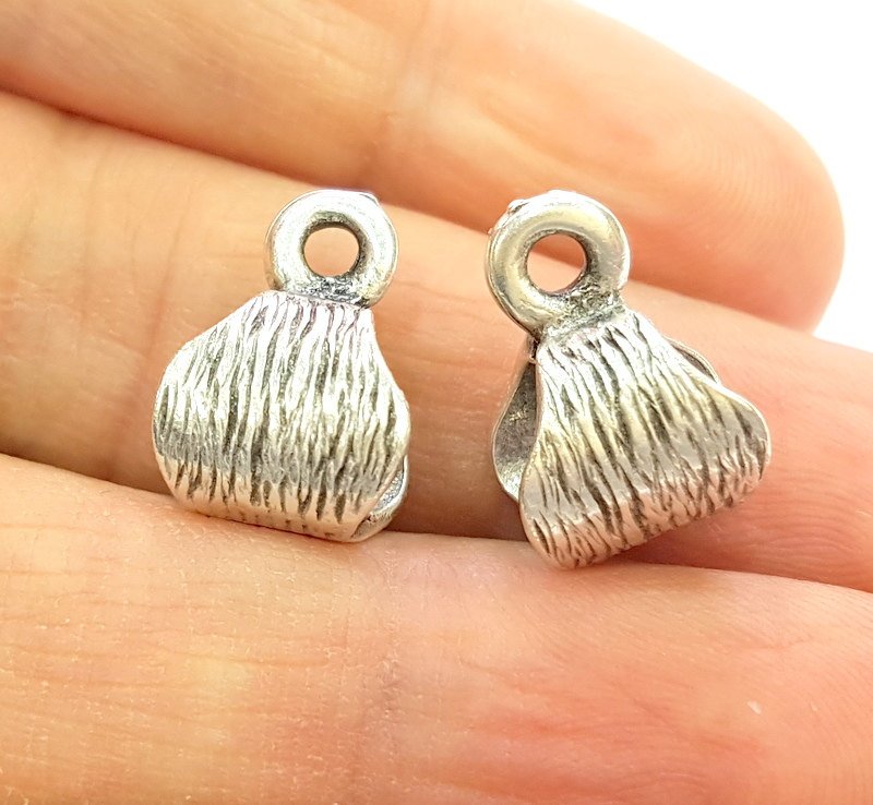 5 Silve Bail Antique Silver Plated Findings (17x12mm) G6970