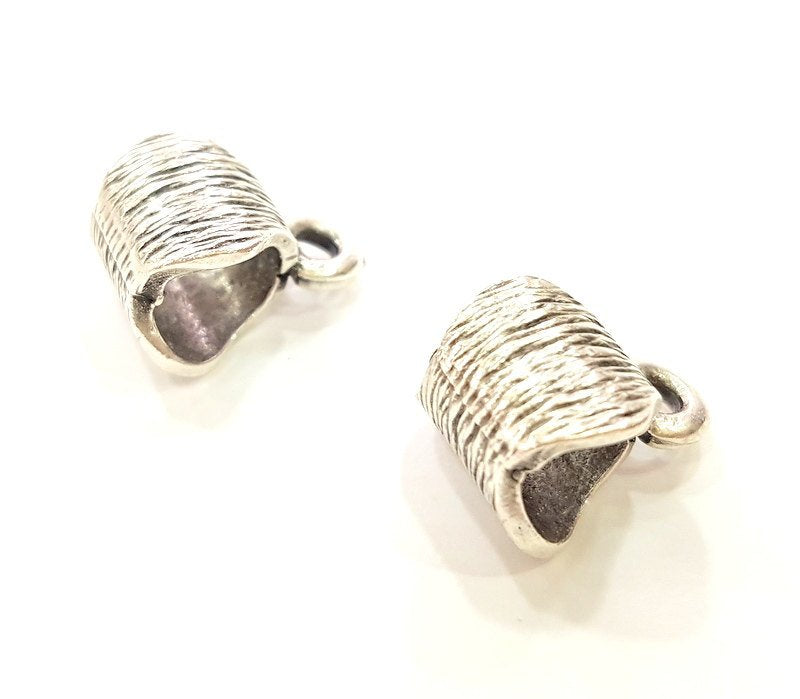 5 Silve Bail Antique Silver Plated Findings (17x12mm) G6970