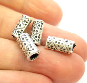 10 Silver Tube Beads Antique Silver Plated Beads 12x6mm  G6972