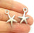 4 Silver Charms Antique Silver Plated Star Charms (23x17mm)  G14382