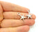 4 Silver Charms Antique Silver Plated Star Charms (23x17mm)  G14382