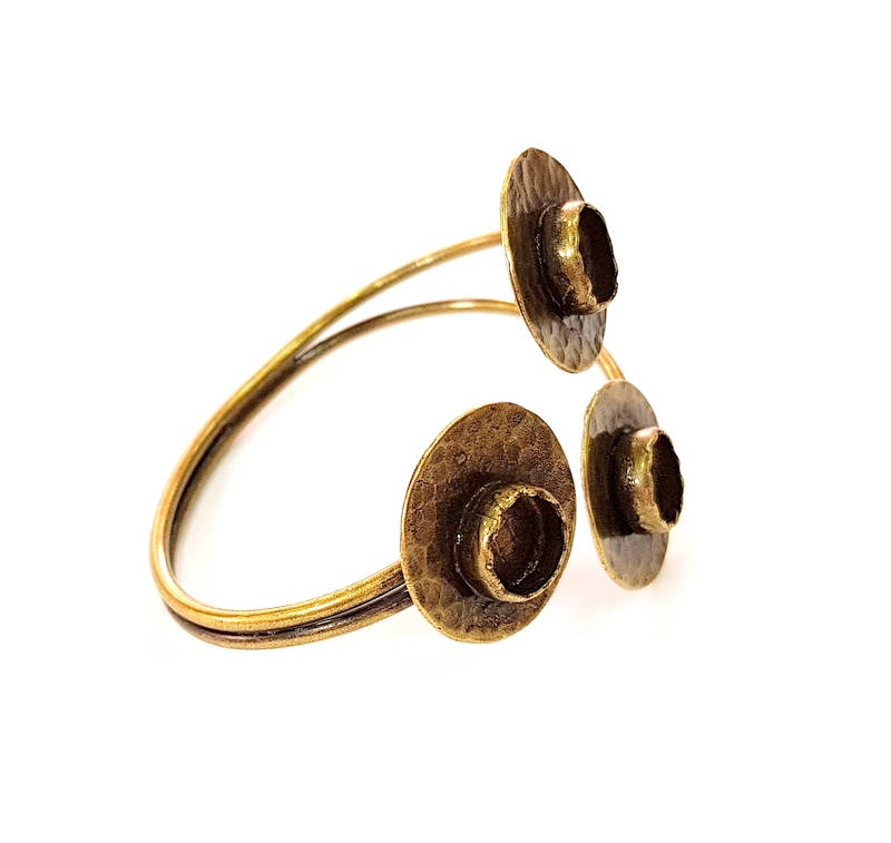 Bracelet Blanks Bangle Blanks Cuff Blanks Adjustable Bracelet Blank Antique Bronze Plated Brass ( 10mm Blanks ) G7643