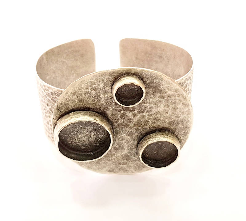 Bracelet Blanks Bangle Blanks Cuff Blanks Adjustable Hammered Bracelet Blank Antique Silver Plated Brass ( 20mm-14mm-10mm Blanks )  G12926