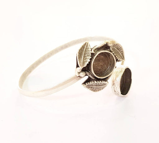 Bracelet Blanks Bangle Blanks Cuff Blanks Adjustable Bracelet Blank Antique Silver Plated Brass ( 14mm-10mm Blanks ) G7653