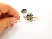 Bracelet Blanks Bangle Blanks Cuff Blanks Adjustable Bracelet Blank Antique Silver Plated Brass ( 14mm-10mm Blanks ) G7653