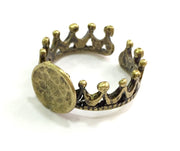 Adjustable Ring Blank, (10mm blank ) Antique Bronze Plated Brass G5585