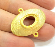 2 Gold Pendant Blank Gold Plated Pendant (34x30mm)  G7022