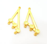 2 Gold Pendant Gold Plated Connector Pendant (46x18mm)  G7036