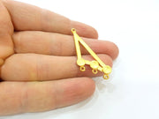 2 Gold Pendant Gold Plated Connector Pendant (46x18mm)  G7036