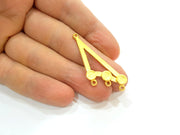 2 Gold Pendant Gold Plated Connector Pendant (46x18mm)  G7036