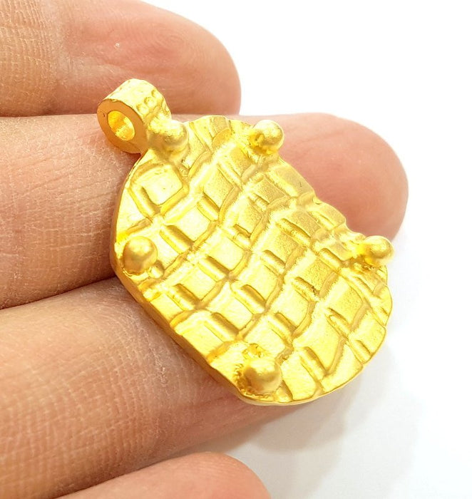 2 Gold Charms Gold Plated Charms (33x22mm)  G7037