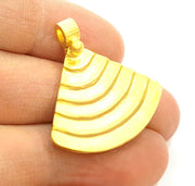 2 Gold Charm Gold Plated Charms (30x29mm)  G7038