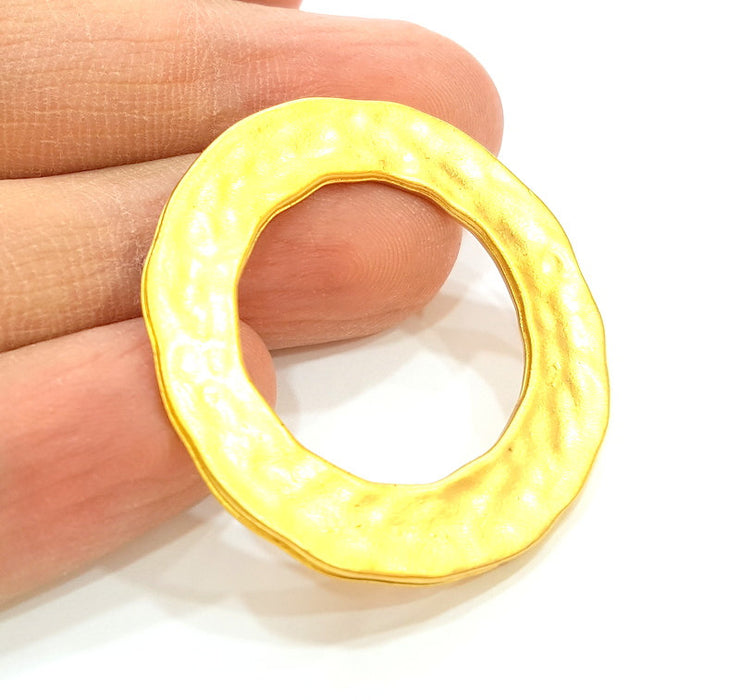 Gold Circle Pendant Gold Plated Round Connector (39mm)  G11586