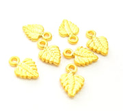 10 Gold Charms Leaf Charms Gold Plated Charms (13x9mm) G7045