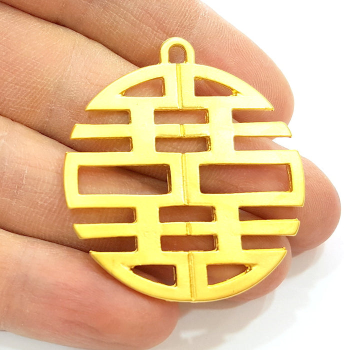 Gold Pendant Gold Plated Pendants Medallion Pendant (42mm)  G8422