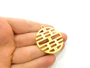 Gold Pendant Gold Plated Pendants Medallion Pendant (42mm)  G8422