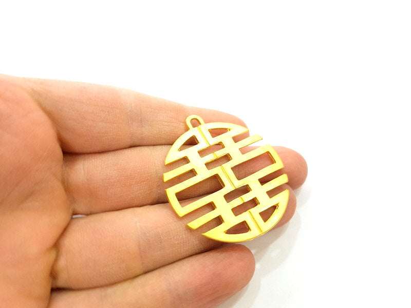 Gold Pendant Gold Plated Pendants Medallion Pendant (42mm)  G8422