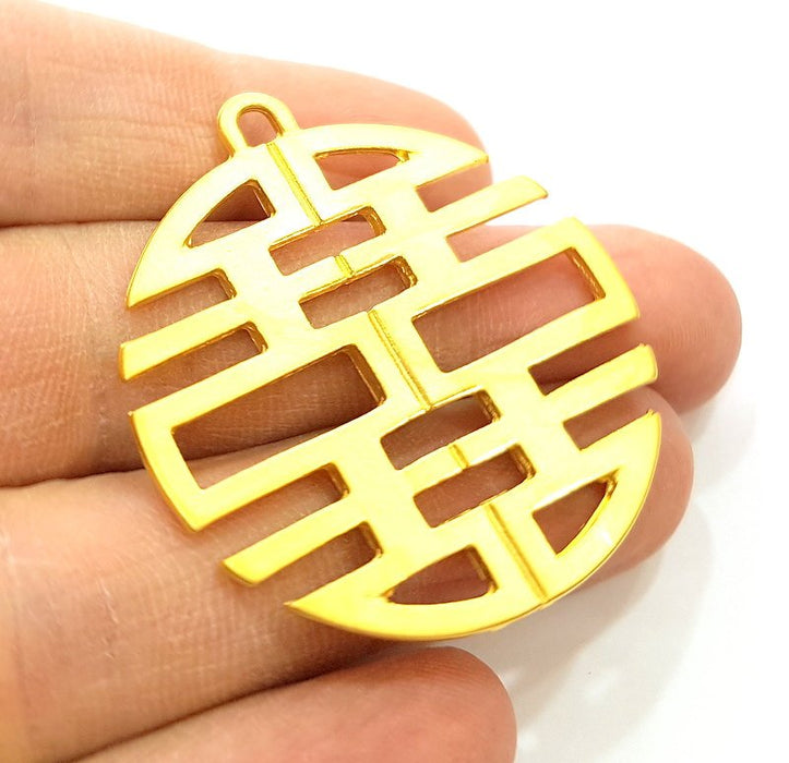 Gold Pendant Gold Plated Pendants Medallion Pendant (42mm)  G8422