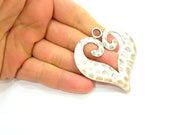 Silver Pendant Antique Silver Heart Pendants Antique Silver Plated Pendants (63x59mm)  G14387
