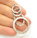 2 Silver Pendant Antique Silver Circle Pendants Antique Silver Plated Pendants (59x30mm)  G7059