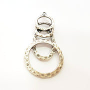 2 Silver Pendant Antique Silver Circle Pendants Antique Silver Plated Pendants (59x30mm)  G7059